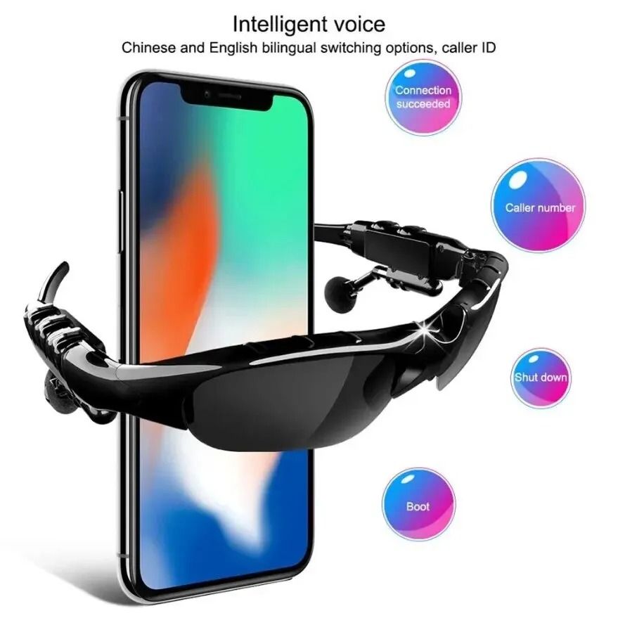 Wireless GlassesStyle Stereo Earphones With Microphone 2