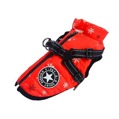 Winter Warm Dog Jacket With BuiltIn Harness  Waterproof Outdoor Coat For Large And Small Breeds 4