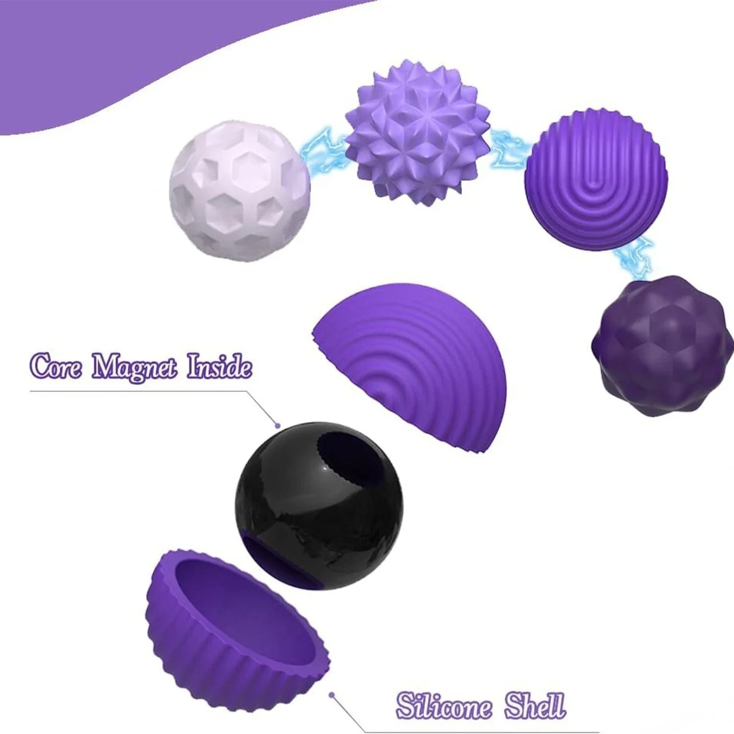 Magnetic Silicone Sensory Fidget Balls For Stress Relief 5