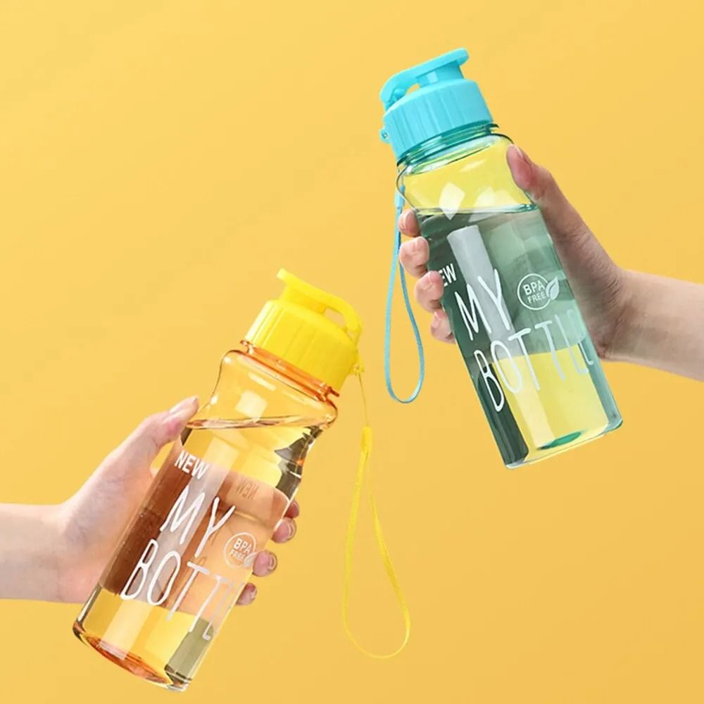Portable Sports Water Bottle With Flip Cover And Carry Rope 2