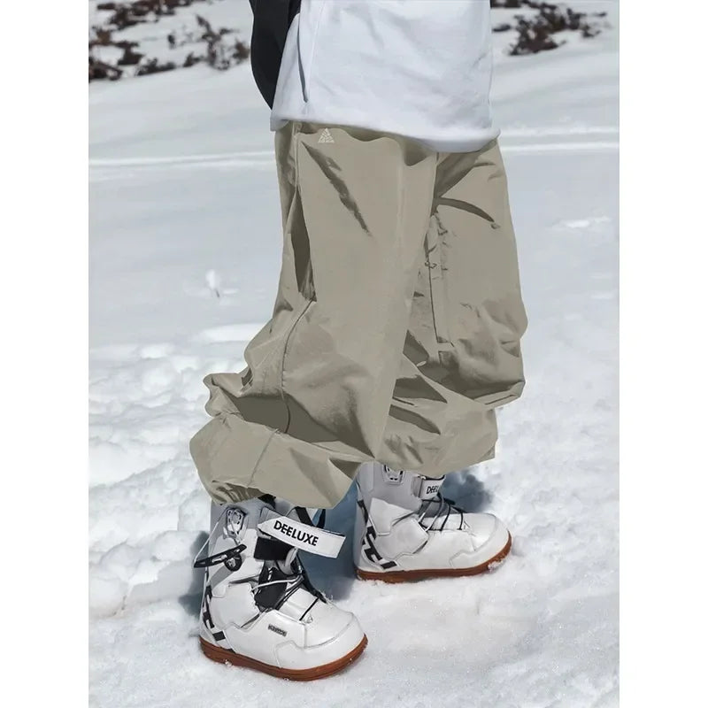 Professional Waterproof Ski Pants, Men's and Women's Snowboard Pants, Loose Fit, Wear Resistant for All Mountain Use