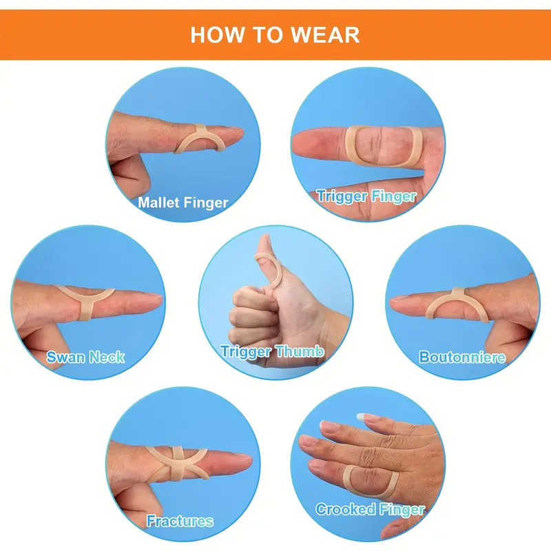 Flexible Finger Fixing Splint Kit, Protector Ring Sheath, Hammer Shaped Fixator for Injury Support Rehabilitation