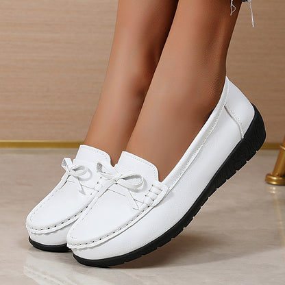 Genuine Leather Wedge Flats Fashion Slip On Nurse Shoes Comfortable Womens Moccasins 1
