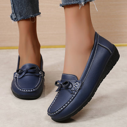 Genuine Leather Wedge Flats, Fashion Slip On Nurse Shoes, Comfortable Womens Moccasins