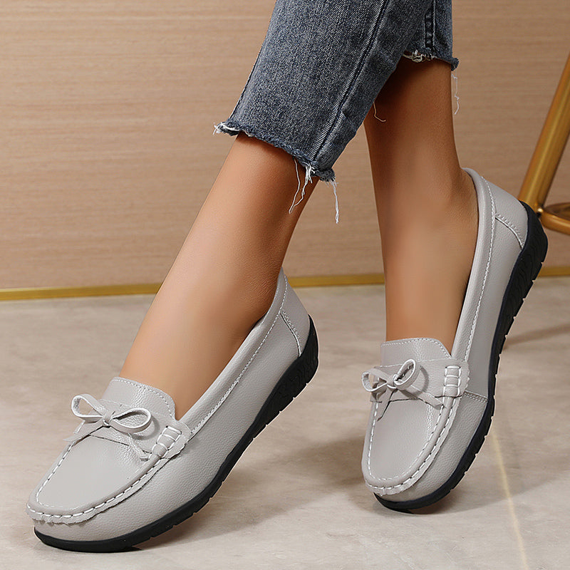 Genuine Leather Wedge Flats Fashion Slip On Nurse Shoes Comfortable Womens Moccasins 3