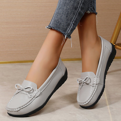 Genuine Leather Wedge Flats Fashion Slip On Nurse Shoes Comfortable Womens Moccasins 3