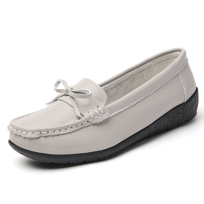 Genuine Leather Wedge Flats Fashion Slip On Nurse Shoes Comfortable Womens Moccasins 5