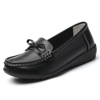 Genuine Leather Wedge Flats Fashion Slip On Nurse Shoes Comfortable Womens Moccasins 8