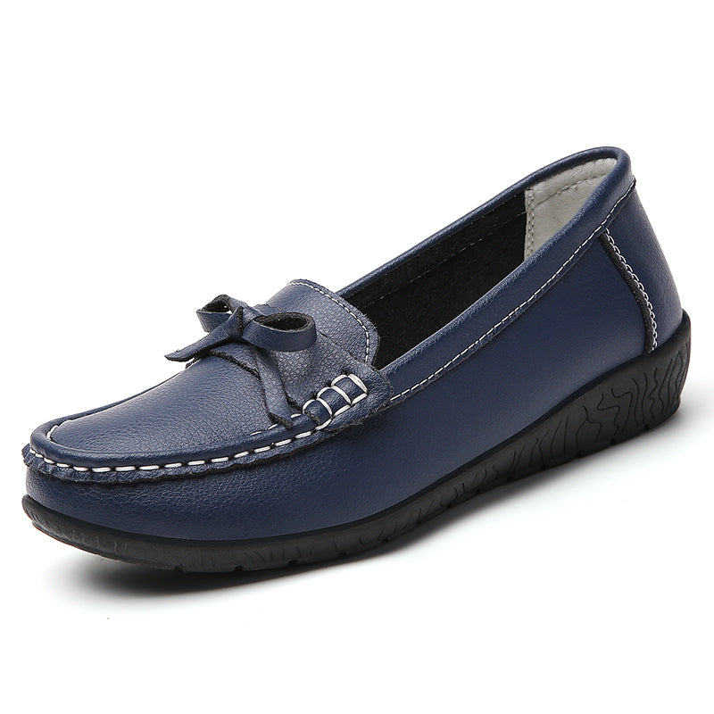 Genuine Leather Wedge Flats Fashion Slip On Nurse Shoes Comfortable Womens Moccasins 6