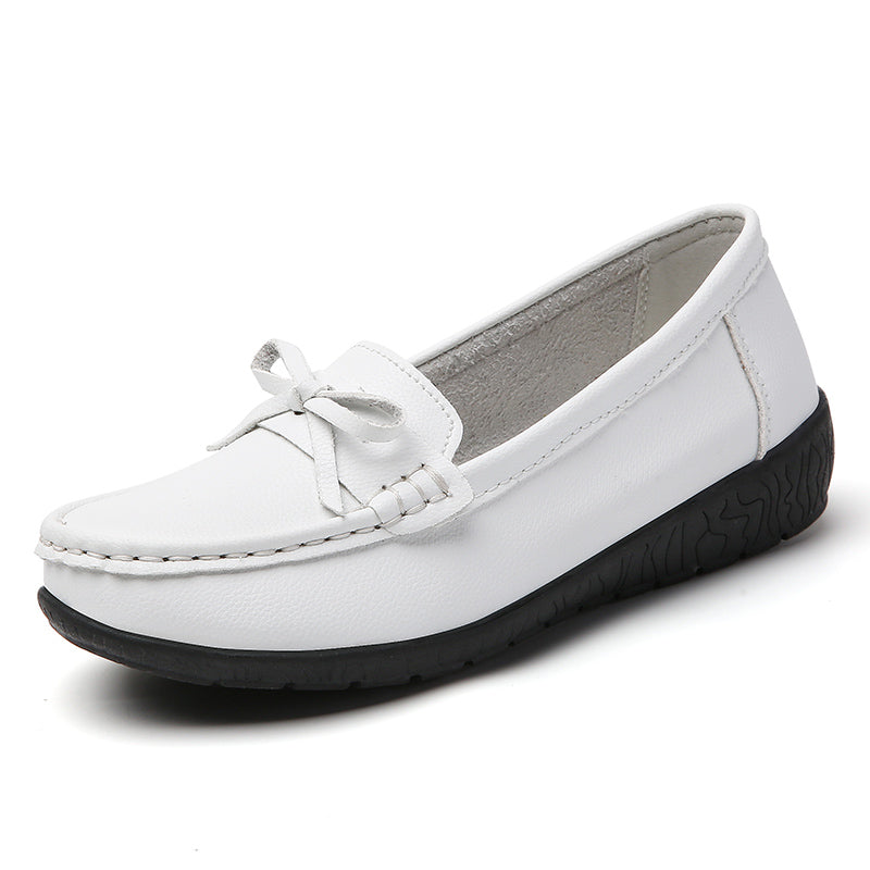 Genuine Leather Wedge Flats Fashion Slip On Nurse Shoes Comfortable Womens Moccasins 7