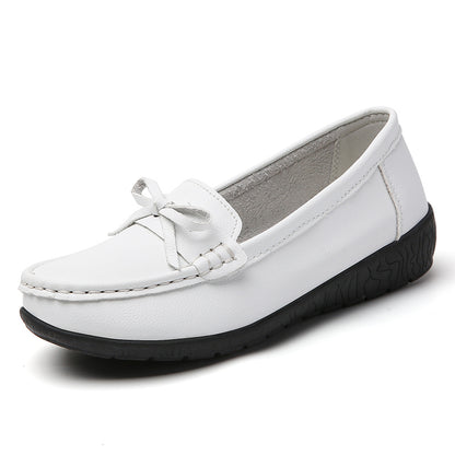 Genuine Leather Wedge Flats Fashion Slip On Nurse Shoes Comfortable Womens Moccasins 7