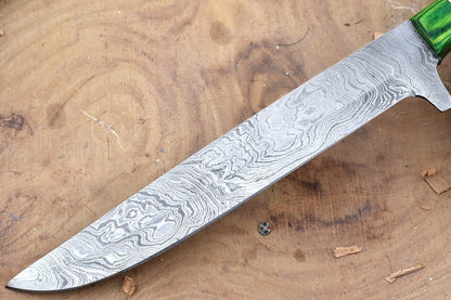 Custom Handmade Damascus Steel Chef Knife  13 Forged Kitchen Knife With Black Horn Handle 2
