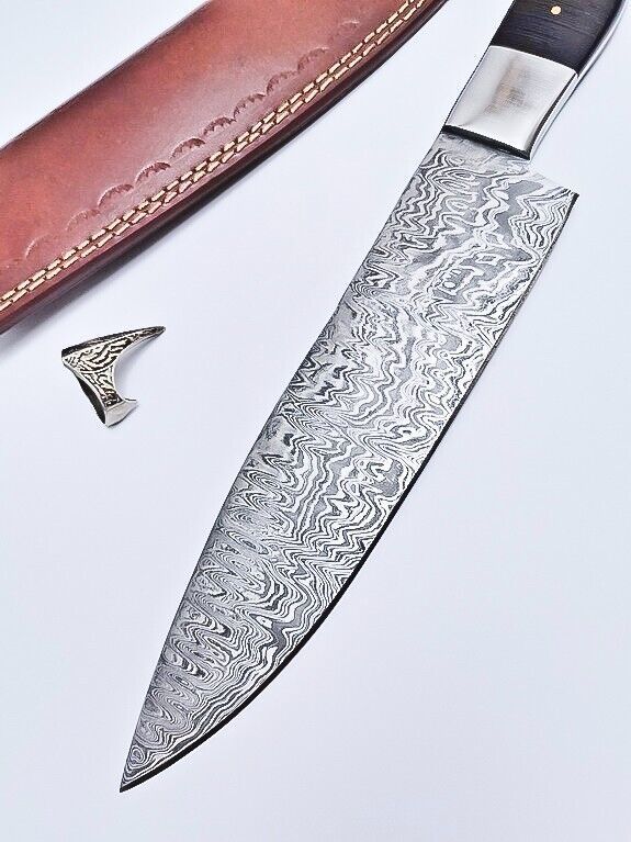 Premium Custom Damascus Steel Kitchen Knife  Handmade Wooden Handle Chef Knife 2