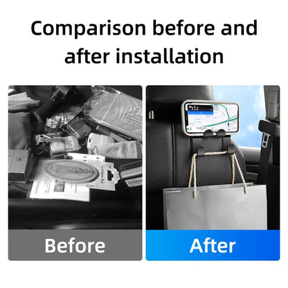 Hanging Storage Hook, Car Phone Holder, Rear Seat Stand, Back Seat Bracket, Mobile Phone Mount for All Phones