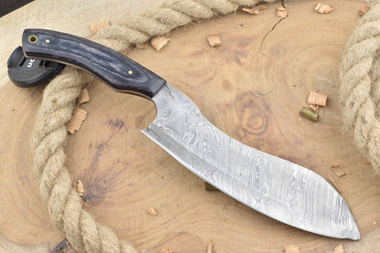 Authentic Damascus Steel Chef Knife  Handmade Cooking Knife With Wood Handle 1