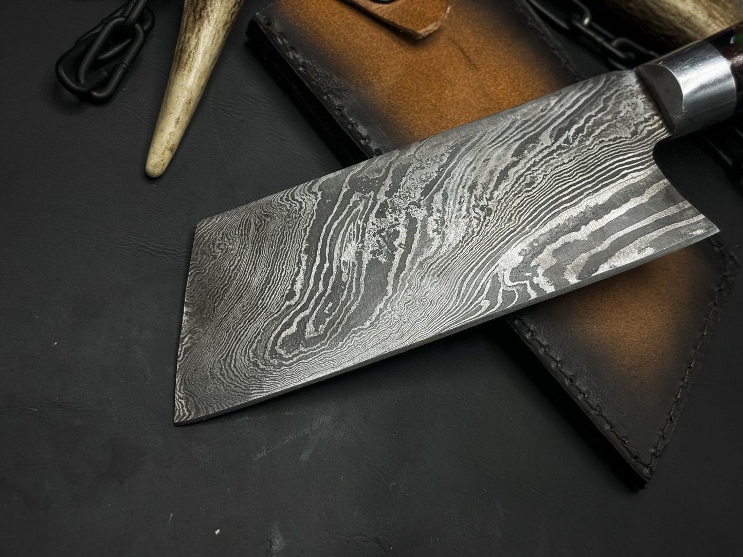 Handmade Damascus Steel Chef Knife  12 Forged Kitchen Knife With Resin Handle 2
