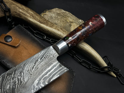 Handmade Damascus Steel Chef Knife  12 Forged Kitchen Knife With Resin Handle 1