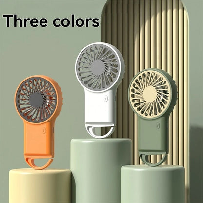Desktop USB Rechargeable, New Foldable Handheld, Mini Fan Cartoon Design, Outdoor, Home Office, Hook for Mountaineering