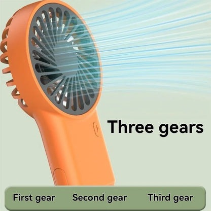 Desktop USB Rechargeable, New Foldable Handheld, Mini Fan Cartoon Design, Outdoor, Home Office, Hook for Mountaineering