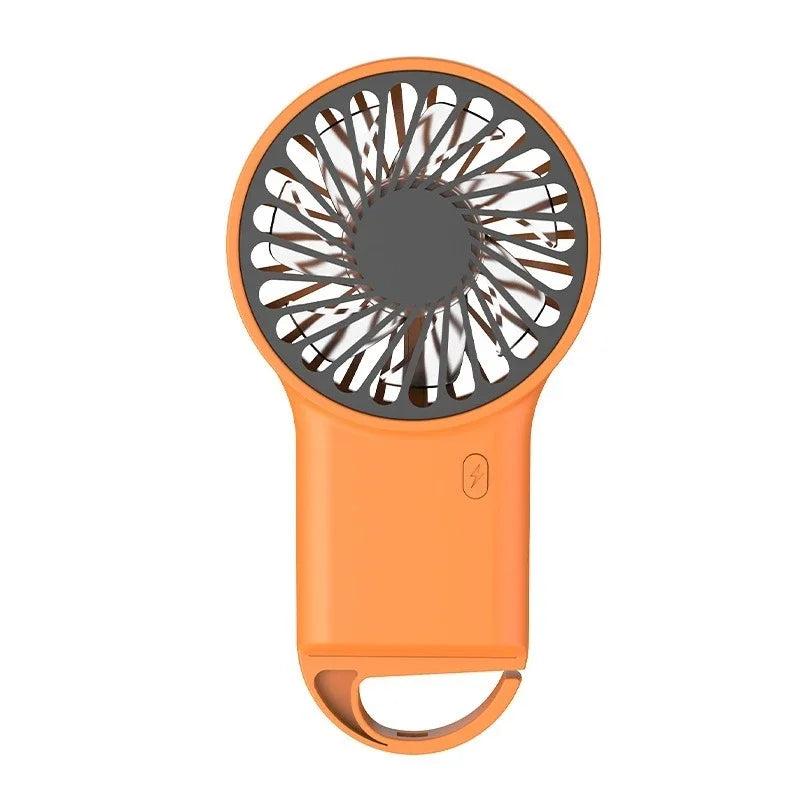 Desktop USB Rechargeable, New Foldable Handheld, Mini Fan Cartoon Design, Outdoor, Home Office, Hook for Mountaineering