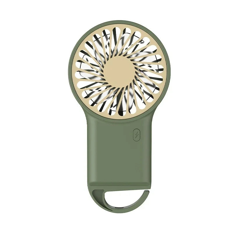 Desktop USB Rechargeable, New Foldable Handheld, Mini Fan Cartoon Design, Outdoor, Home Office, Hook for Mountaineering