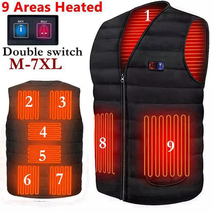 SmartHeat Pro 9-Zone Heated Vest – Winter Thermal V-Neck Jacket for Men & Women