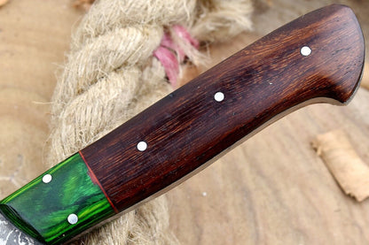 Custom Damascus Steel Kitchen Knife  HandForged Chef Knife With Rosewood Handle 2
