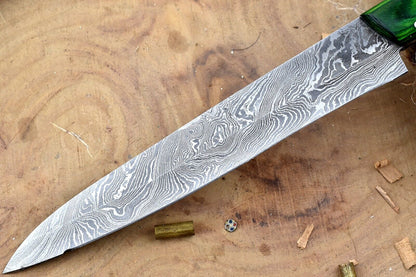 Custom Damascus Steel Kitchen Knife  HandForged Chef Knife With Rosewood Handle 3