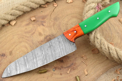 Hand Forged Damascus Kitchen Knife  Resin Handle Professional Chef Knife 3