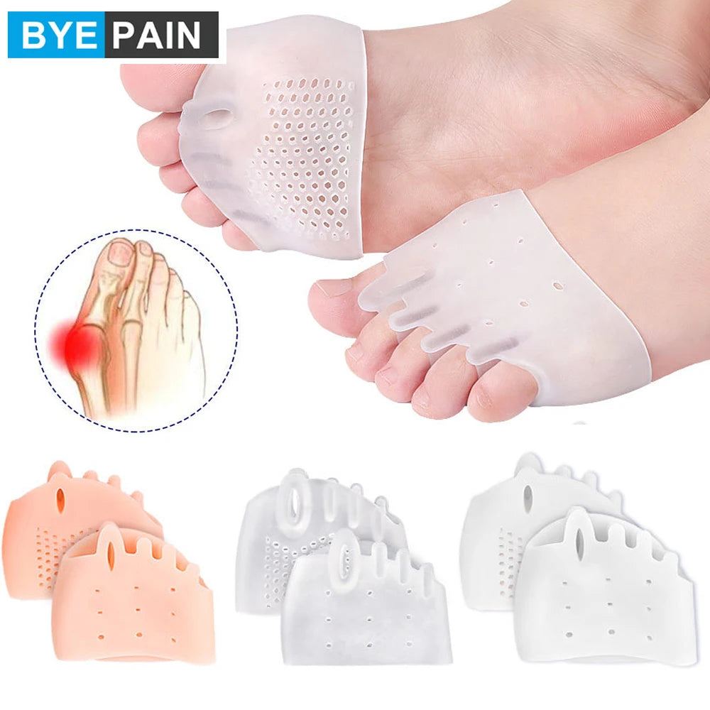 Gel Foot Pads, Toe Separators for Men Women, Foot Care Brace Support, Metatarsal Cushion Sleeves, Forefoot Pain Relief