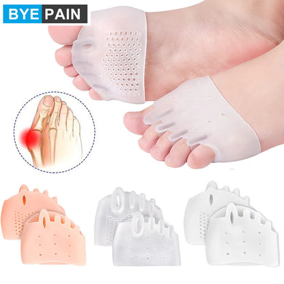 Gel Foot Pads, Toe Separators for Men Women, Foot Care Brace Support, Metatarsal Cushion Sleeves, Forefoot Pain Relief