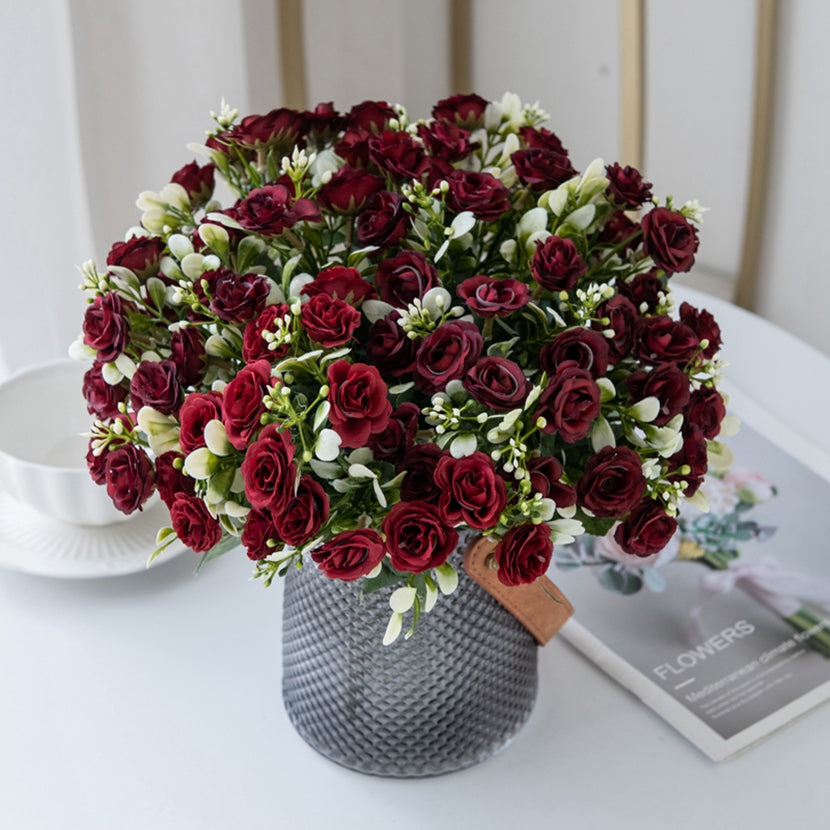 Artificial Silk Rose, Wedding Bouquet, Bridal Decor, Christmas Wreath, Vase Decoration, DIY Craft