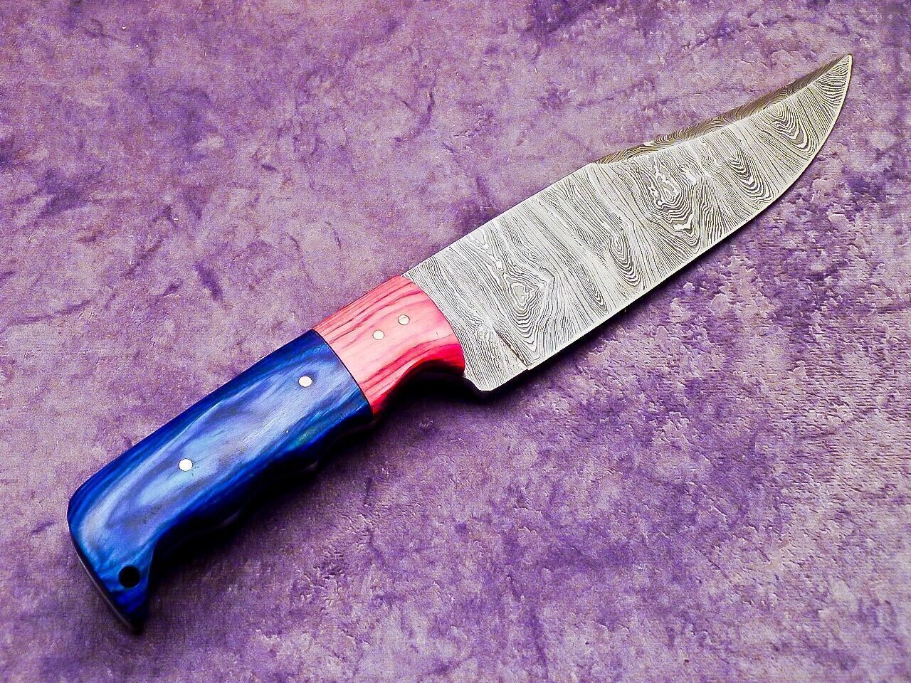 Custom Forged Damascus Kitchen Knife  Durable Wooden Handle Cooking Knife 3