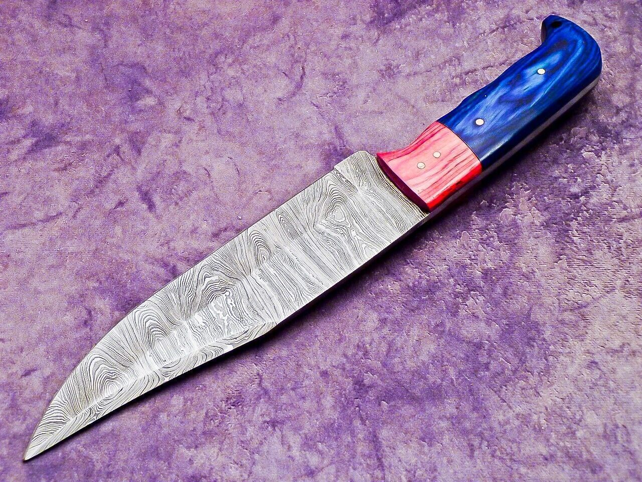 Custom Forged Damascus Kitchen Knife  Durable Wooden Handle Cooking Knife 2