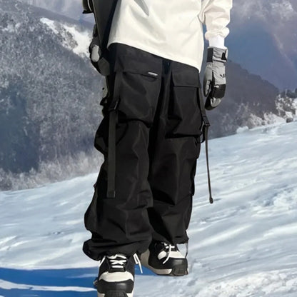 Waterproof Thermal Snow Pants, Oversized Fit for Men and Women, Breathable Ski Pants, Winter Snowboarding Pants