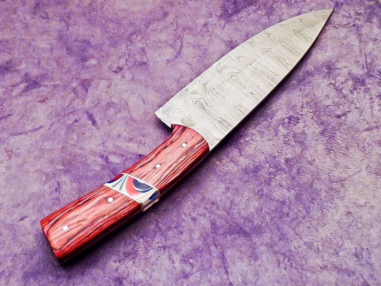 Handcrafted Damascus Steel Kitchen Knife  Professional Chef Knife With Wood Handle 1