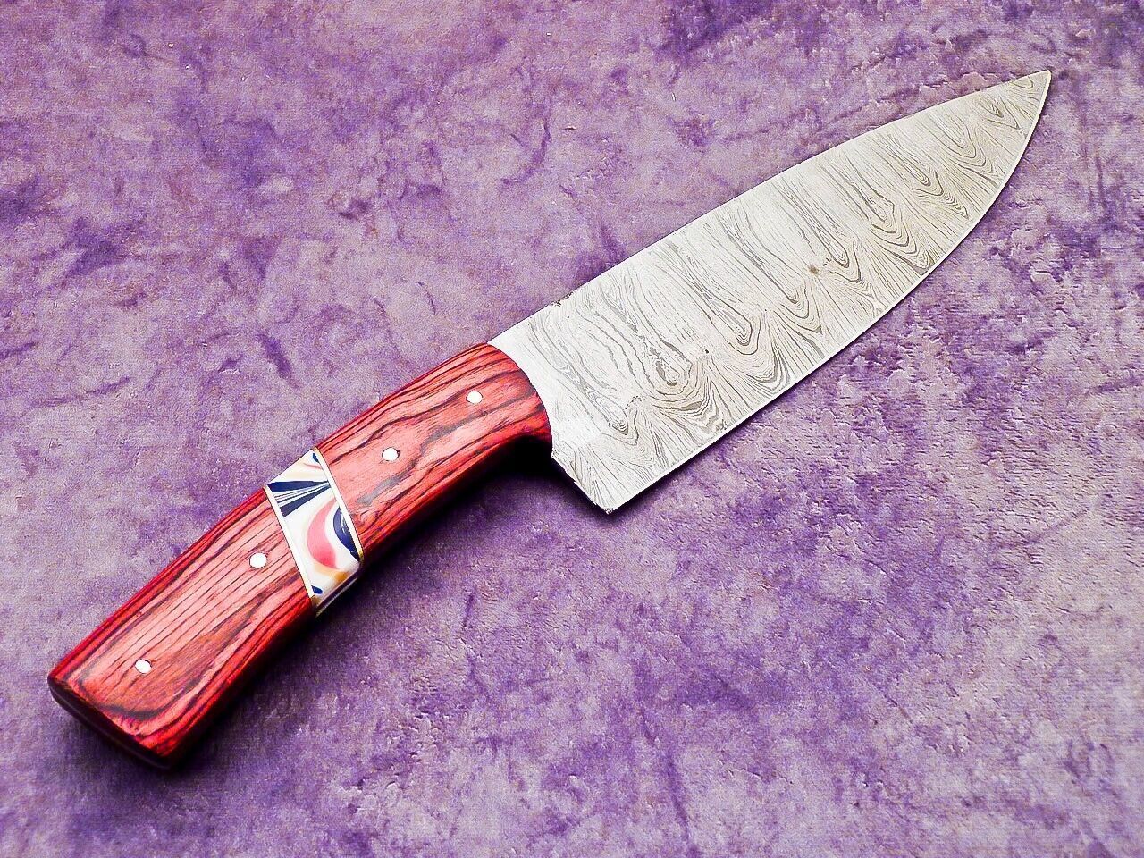 Handcrafted Damascus Steel Kitchen Knife  Professional Chef Knife With Wood Handle 2