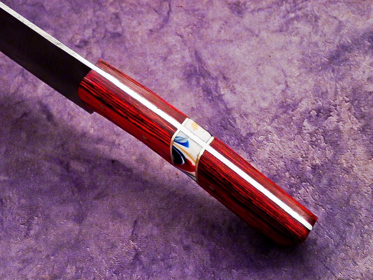 Handcrafted Damascus Steel Kitchen Knife  Professional Chef Knife With Wood Handle 4