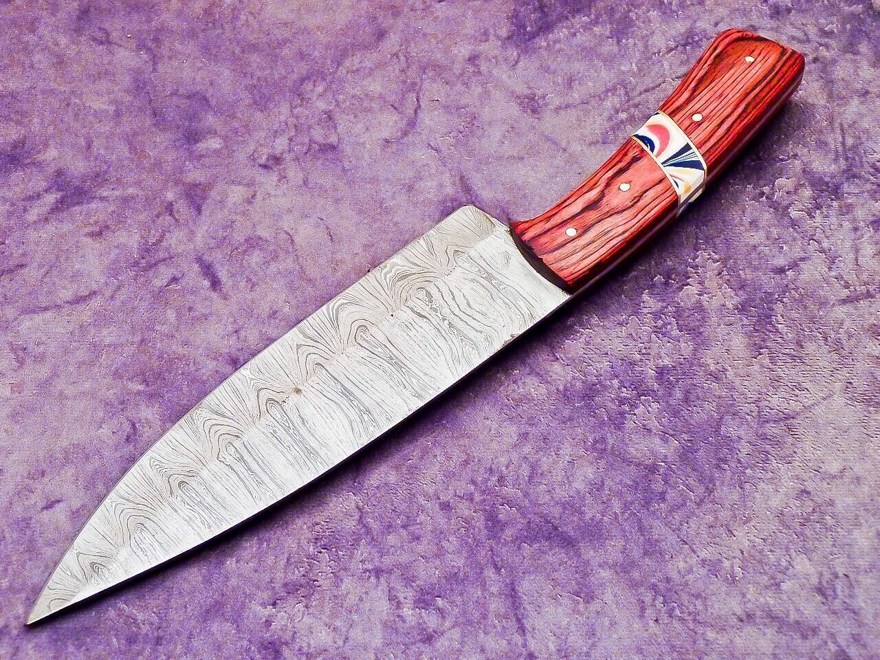 Handcrafted Damascus Steel Kitchen Knife  Professional Chef Knife With Wood Handle 5