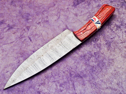 Handcrafted Damascus Steel Kitchen Knife  Professional Chef Knife With Wood Handle 5