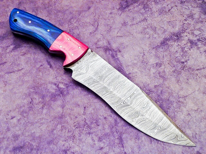 Authentic Damascus Steel Chef Knife  Custom Wood Handle Knife With Sheath 3