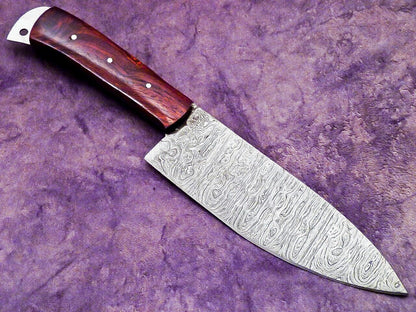 Luxury Handmade Damascus Chef Knife  Full Tang Wood Handle Knife Gift 2