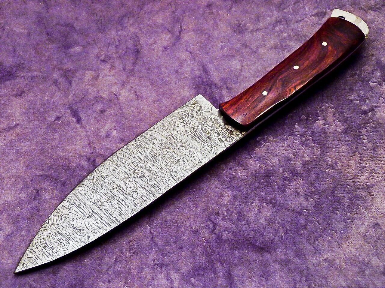 Luxury Handmade Damascus Chef Knife  Full Tang Wood Handle Knife Gift 3