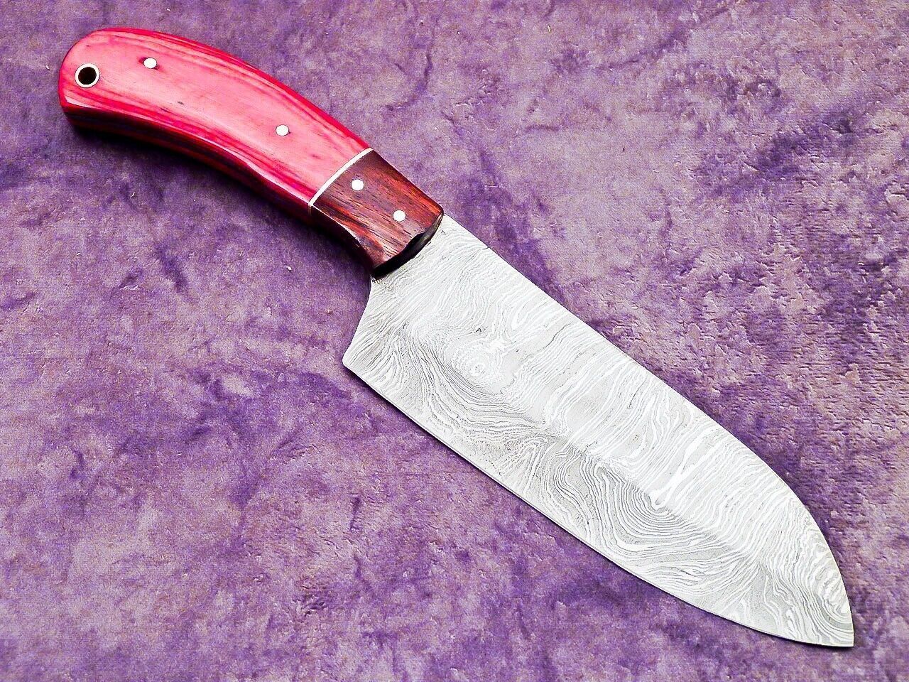 Mastercrafted Damascus Steel Kitchen Knife  Hand Forged Wood Handle Chef Tool 1