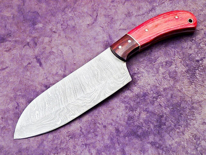 Mastercrafted Damascus Steel Kitchen Knife | Hand Forged Wood Handle Chef Tool