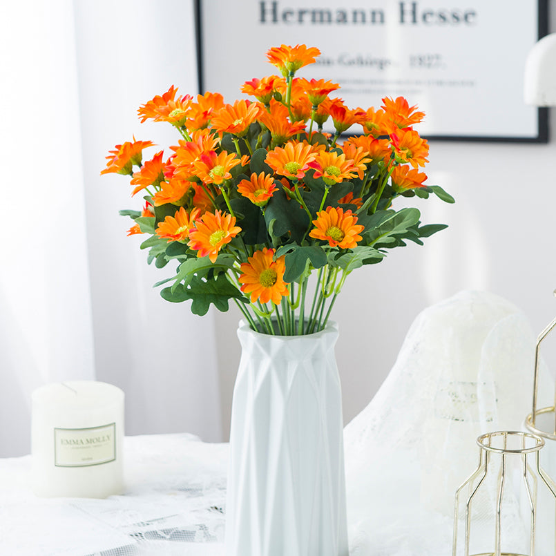 Autumn Silk Daisy Bouquet, Artificial Flower Decor for Vase, Home and Wedding Decor, Holiday Party DIY Gift