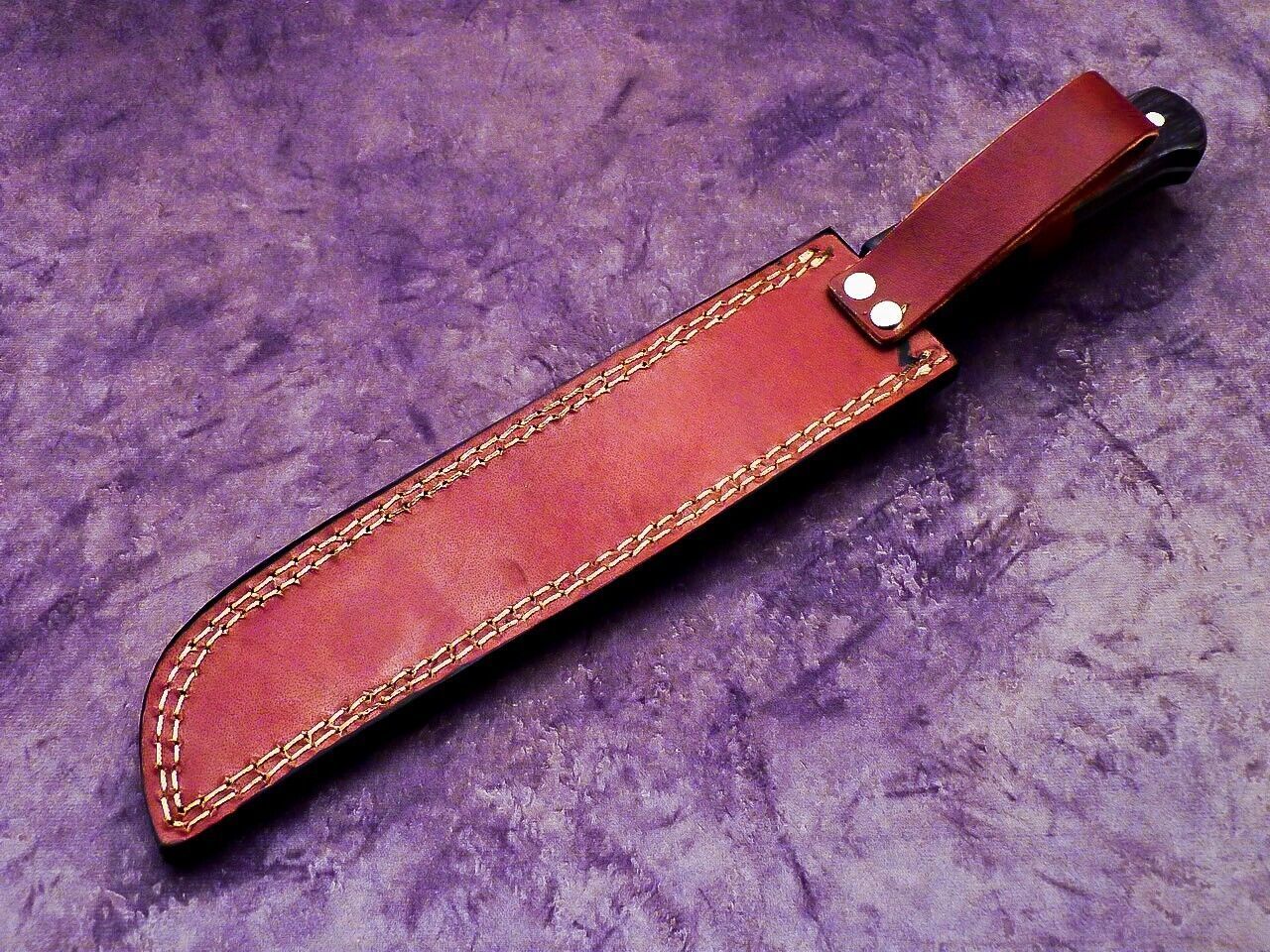 Traditional Damascus Kitchen Knife  Hand Forged Blade With Wood Grip 3
