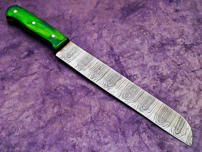 Signature Damascus Steel Chef Knife  Handcrafted Wooden Handle Culinary Knife 1