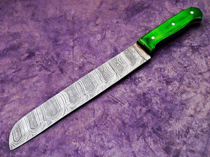 Signature Damascus Steel Chef Knife  Handcrafted Wooden Handle Culinary Knife 2