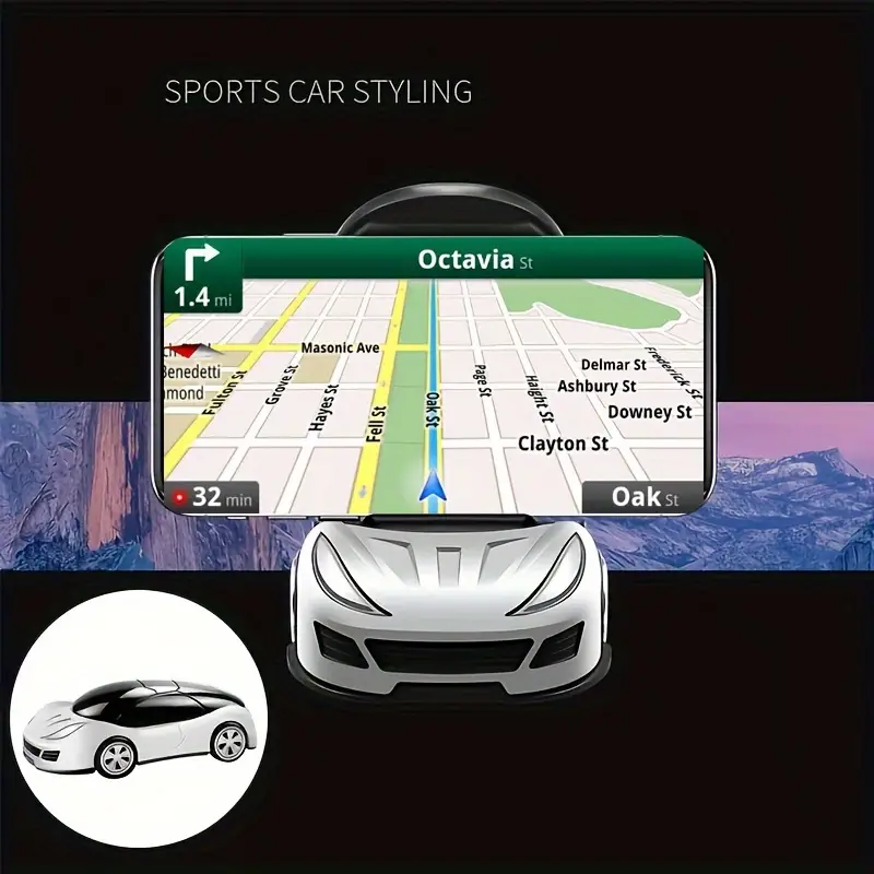 Universal Mobile Phone Holder, 360 Rotation Car Model Stand, Foldable Dashboard Bracket, Car Accessories